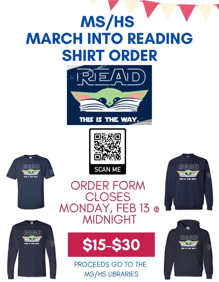 flyer for March Into Reading Month apparel order flyer