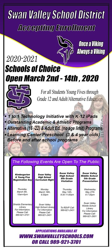 Swan Valley School District Enrollment for 2020-2021